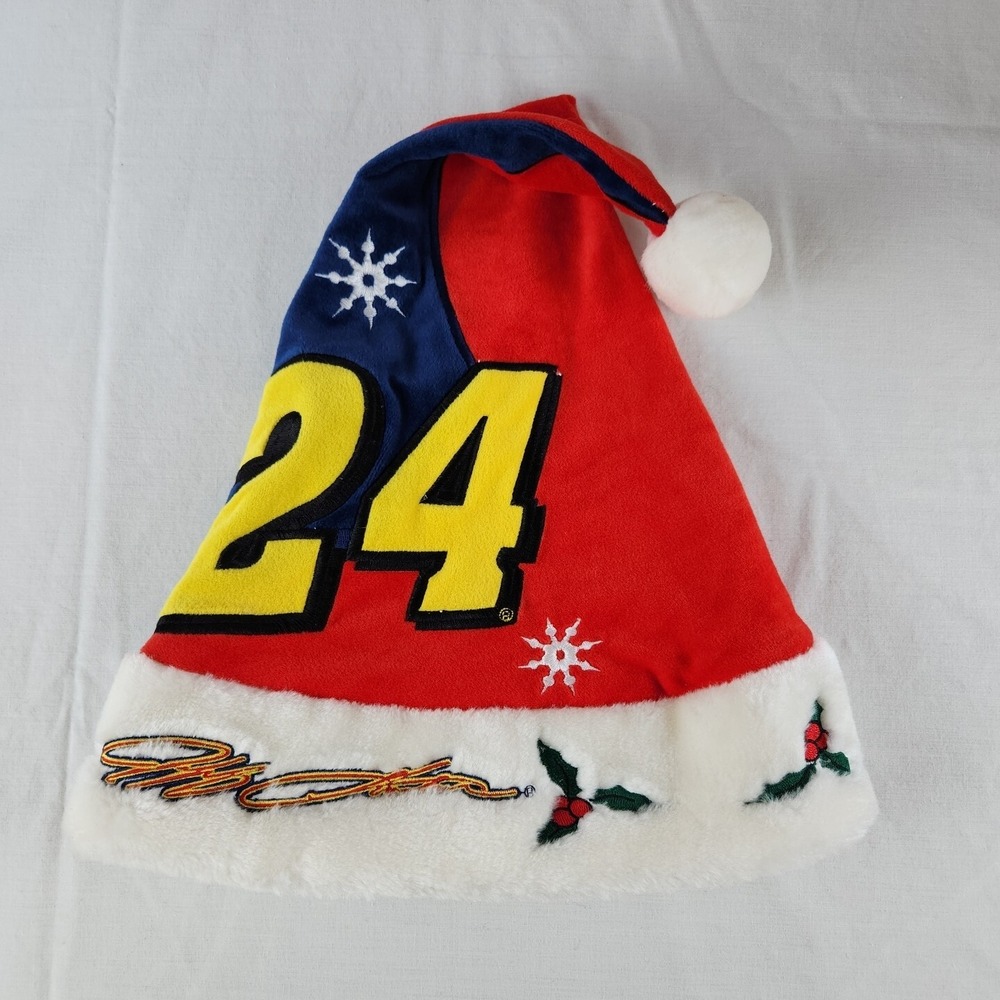 VTG Jeff Gordon #24 Nascar Winter Santa Hat Cap XL Multi Color Embroidered Logo